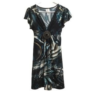 Vintage 90s Y2K Babydoll dress V Neck Tie Back